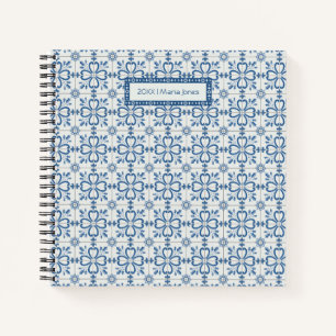 Christmas holly leaves and flowers petals tiles notebook