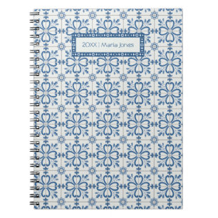 Christmas holly leaves and flowers petals tiles notebook