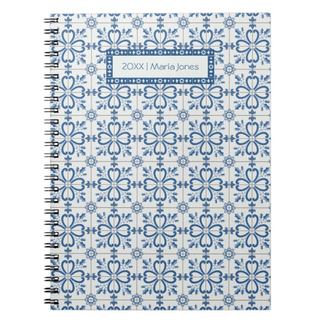 Christmas holly leaves and flowers petals tiles notebook (Front)