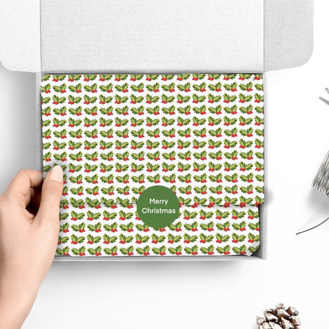 Christmas Holly Leaves & Berries Bells & Gift Tissue Paper (Creator Uploaded)