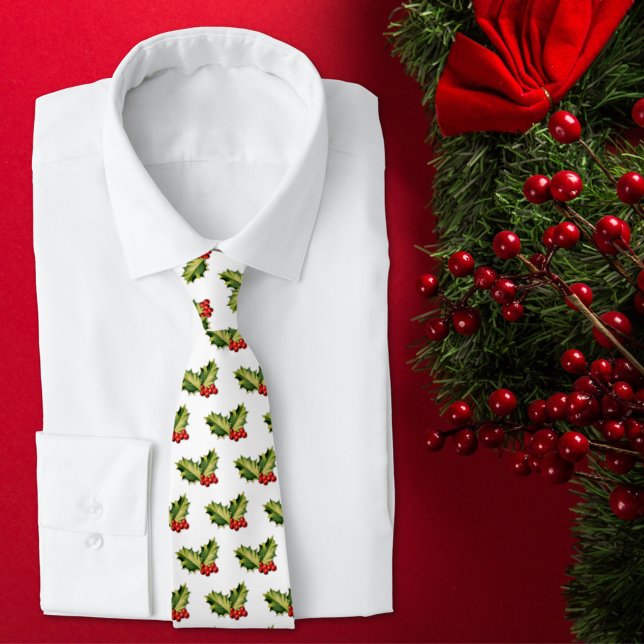 Christmas Holly Leaves & Berries Tie (Creator Uploaded)