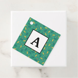 Christmas Holly Leaves & Berries w/ Snowflakes Favour Tags