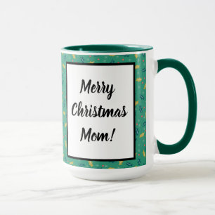 Christmas Holly Leaves & Berries w/ Snowflakes Mug