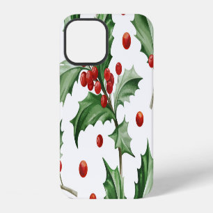 Christmas Holly Leaves Seamless Symbol iPhone 12 Case