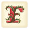 Christmas Holly Monogram F Envelope Seals