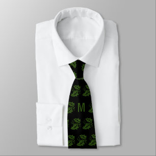 Christmas Holly Monogram Tie