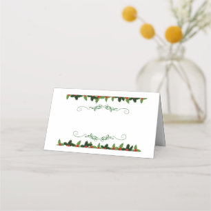 Christmas Holly Name Place Card