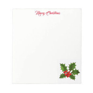 Christmas Holly Notepad