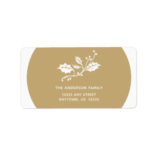 Christmas Holly on Gold Label