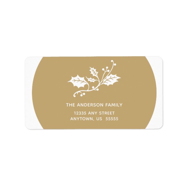 Christmas Holly on Gold Label (Front)