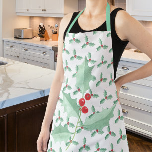 Christmas Holly Pattern Apron