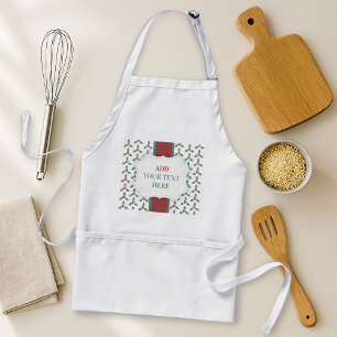 Christmas Holly Pattern Green Holly Red Berries Standard Apron