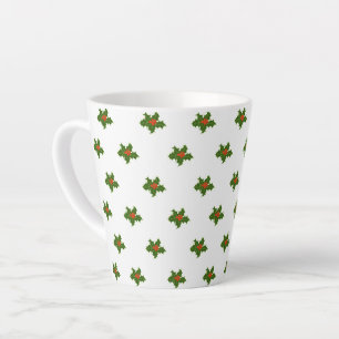 Christmas Holly Pattern  Latte Mug