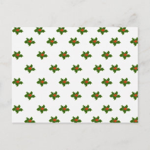 Christmas Holly Pattern Postcard