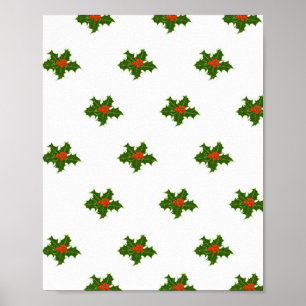 Christmas Holly Pattern    Poster