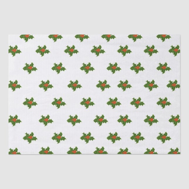 Christmas Holly Pattern  Tissue Paper (Front)