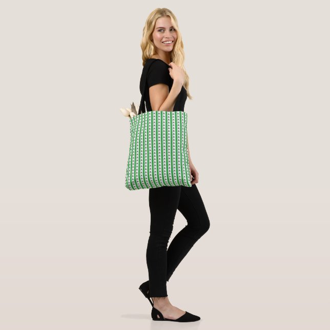 Christmas Holly Pattern Tote Bag (On Model)