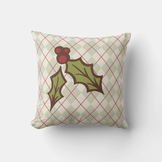 Christmas Holly Pillow (Front)