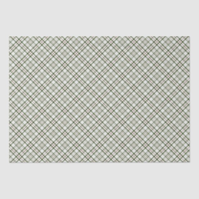 Christmas-Holly-PLAID-BACKGROUND-Blessings Tissue Paper (Front)