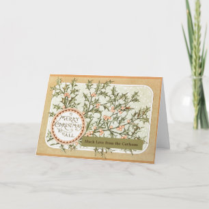Christmas Holly Pretty Antique Greeting Holiday Card