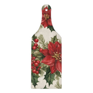 Christmas Holly & Red Berries Cutting Board