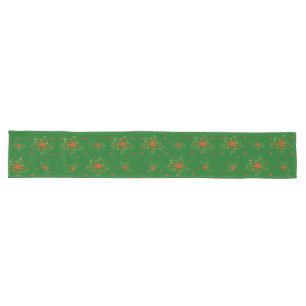 Christmas Holly Red Berries Long Table Runner