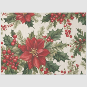 Christmas Holly & Red Berries Tissue Paper