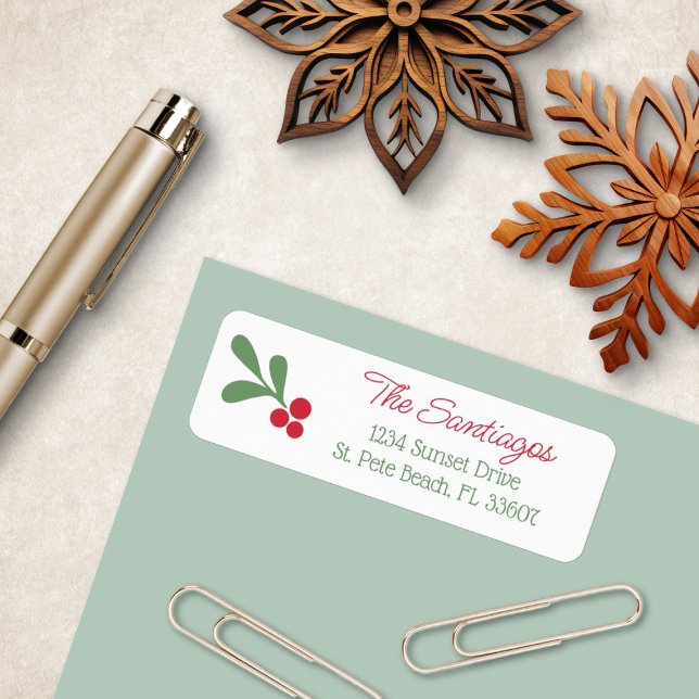 Christmas Holly Return Address Label (Creator Uploaded)