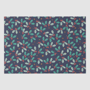 Christmas Holly Seamless Pattern Tissue Paper