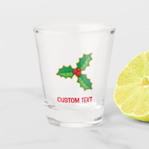 Christmas Holly Shot Glass
