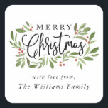 Christmas Holly Sticker Tag<br><div class="desc">Christmas Holly,  Sticker tag. Customisable. Part of a collection</div>