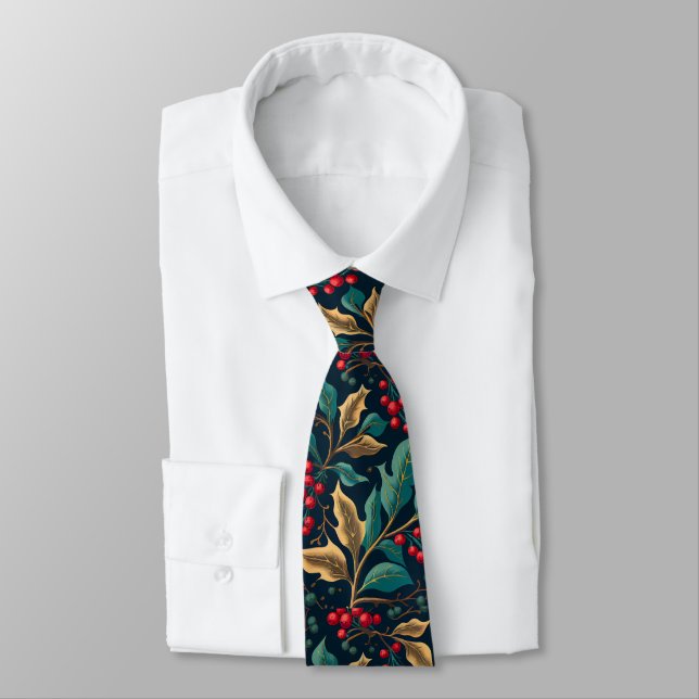 Christmas Holly  Tie (Tied)