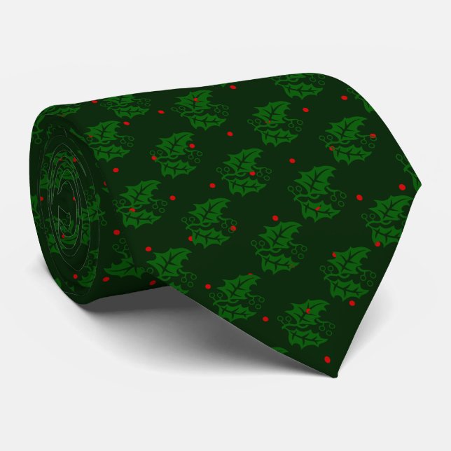 Christmas Holly Tie (Rolled)