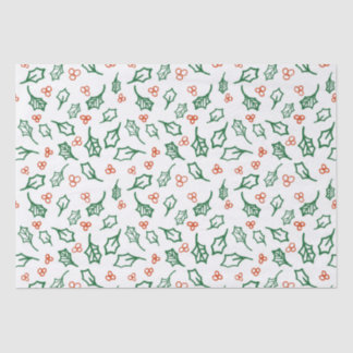 Christmas holly tissue paper