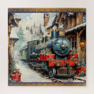  Christmas Holly Train Winter Snow Cushion Jigsaw Puzzle