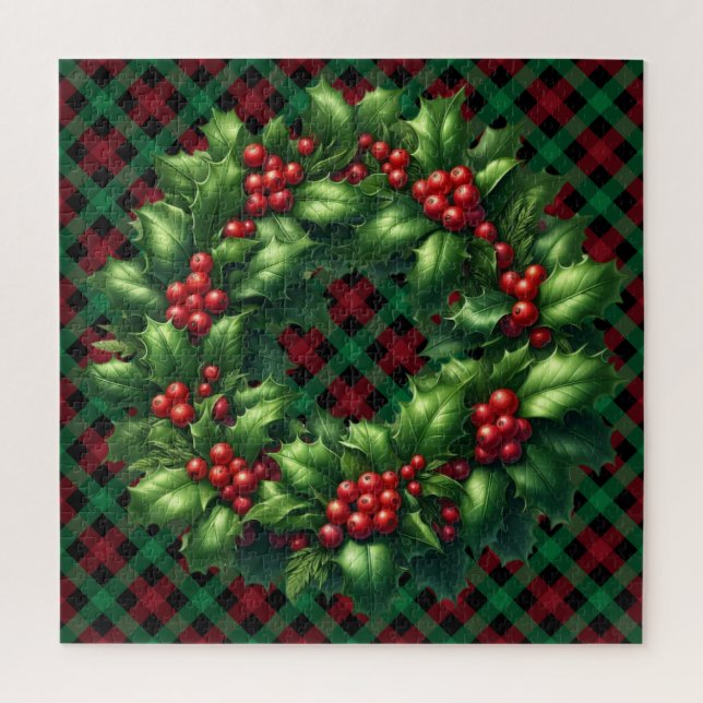 Christmas Holly Weath Puzzle (Vertical)