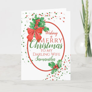 Christmas Holly Wife  Holiday Card