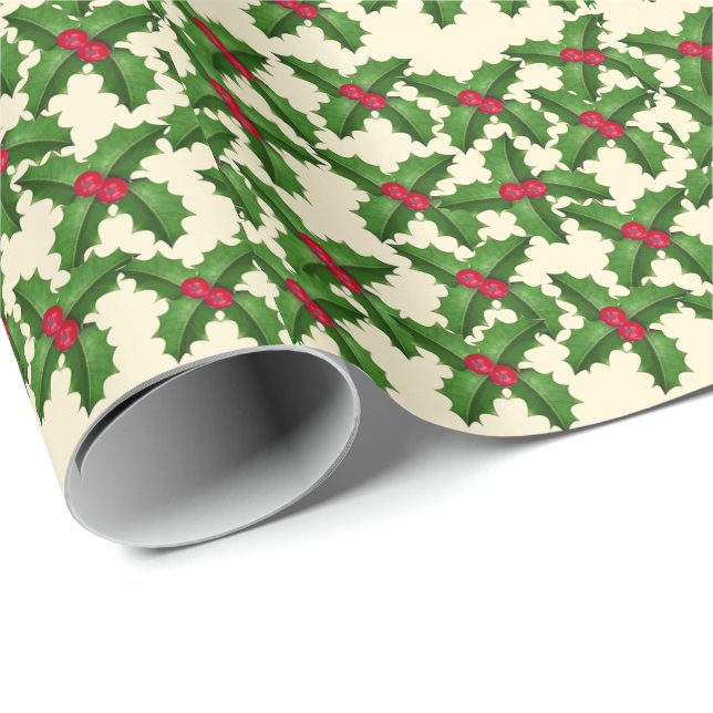 Christmas Holly Wrapping Paper (Roll Corner)