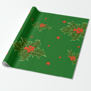 Christmas Holly Wrapping Paper