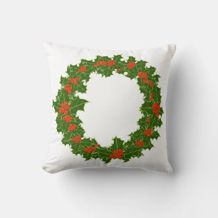 Christmas Holly Wreath Cushion