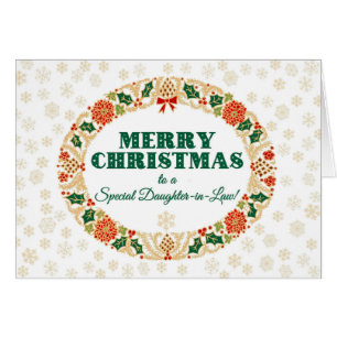 Christmas Holly Wreath, Daughter-in-Law Snowflakes