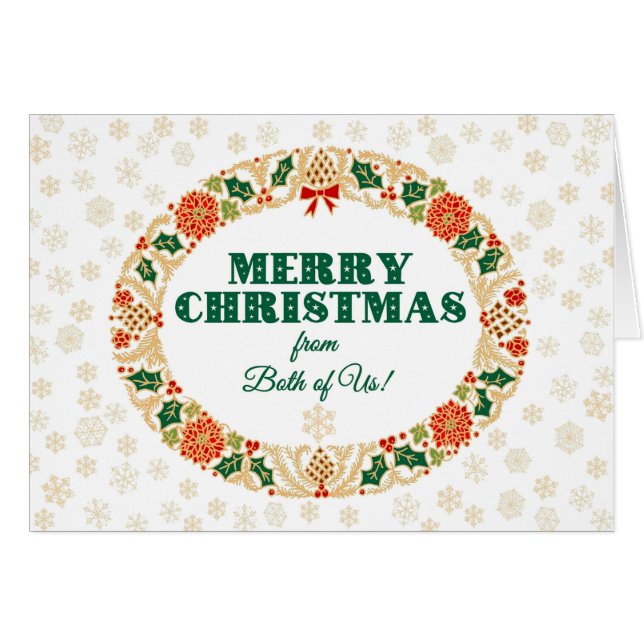 Christmas Holly Wreath from Both of Us Snowflakes (Front Horizontal)