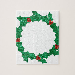 christmas holly wreath jigsaw puzzle