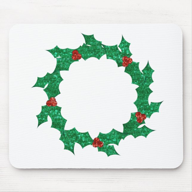 christmas holly wreath mouse pad (Front)