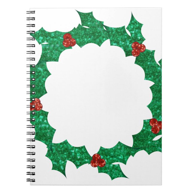 christmas holly wreath notebook (Front)