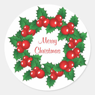 Christmas holly wreath Sticker