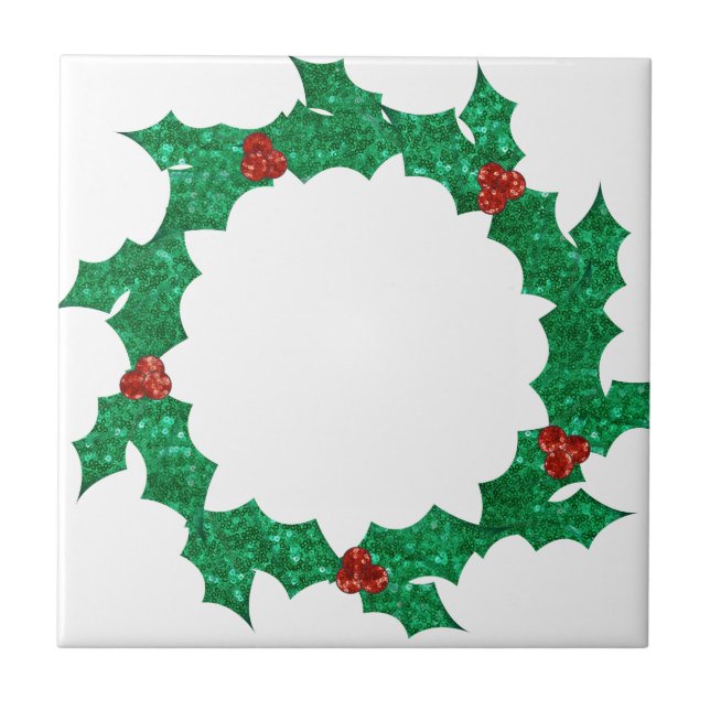 christmas holly wreath tile (Front)