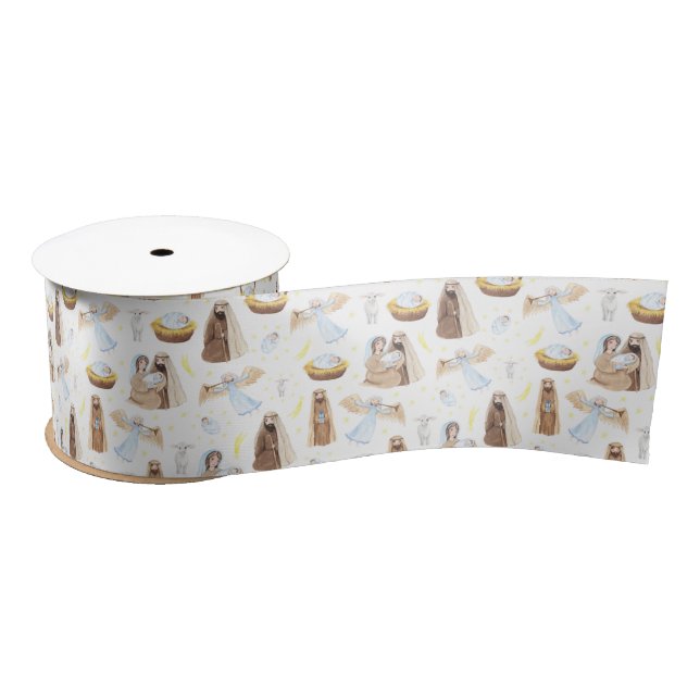 Christmas Holy Night Religious Satin Ribbon (Spool)