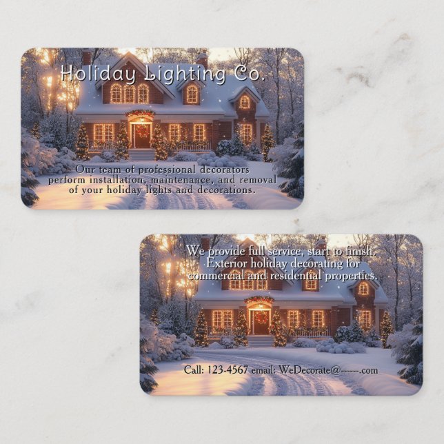 Christmas Home Lights Decorations Business Card (Front/Back)