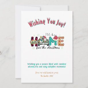 Christmas Home Skiing  Mountain Outdoor Adventure Holiday Card